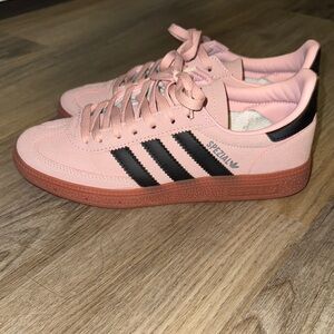 Adidas Spezial Pink with Navy Stripes Sneakers